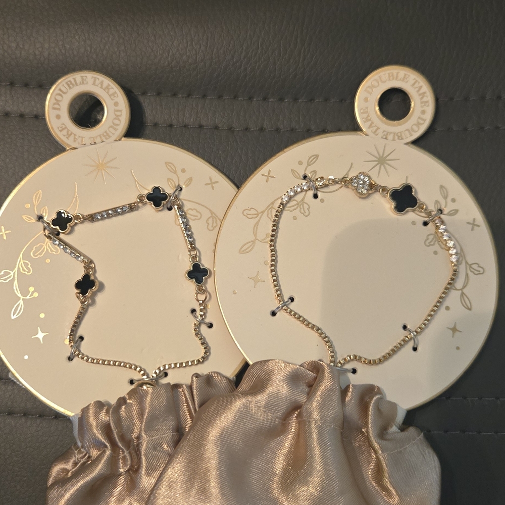 Chic Black and Gold Kids Bracelet Set